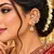 Kundan Chandbali Ear Cuff Earrings, Indian Bridal Jewelry, Floral Teardrop Design
