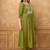 Green premium mal chanderi embroidered kurta set with pant & embroidered lace dupatta