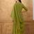 Green premium mal chanderi embroidered kurta set with pant & embroidered lace dupatta