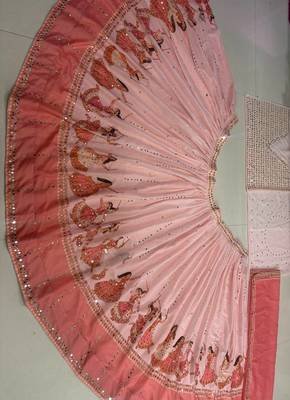 Georgette Fabric Printed With Real Mirror Work Lehenga Choli Set 5