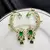 Kundan Green Stone Ear Cuff Earrings, Bridal Jhumka, Indian Wedding Jewelry