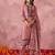 Pink georgette thread embroidery & sequins free size suit