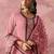 Pink georgette thread embroidery & sequins free size suit