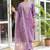 Pink silk blend embroidered free size suit