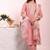 Baby pink silk blend embroidered free size suit