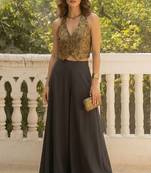Gold jacquard jacquard  free size suit