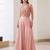 Pink silk blend embroidered thread and sequins free size suit