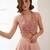 Pink silk blend embroidered thread and sequins free size suit