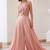 Pink silk blend embroidered thread and sequins free size suit