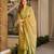Green blended cotton printed free size suit
