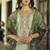 Sea green viscose rayon embroidered free size suit