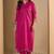 Pink blended cotton solid free size suit