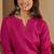 Pink blended cotton solid free size suit