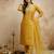 Mustard silk blend embroidered free size suit