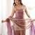 Purple silk blend embroidery sequence dori and jari work with back side fancy dori pattern free size suit