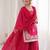 Rani pink silk blend embroidered free size suit