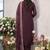 Purple georgette embroidered with multi thread and sequins work along with khatli work free size suit