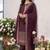 Purple georgette embroidered with multi thread and sequins work along with khatli work free size suit
