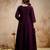 Wine silk blend embroidered   sequins free size suit