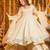 Cream fancy fabric foil work free size suit