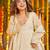Cream fancy fabric foil work free size suit