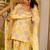 Yellow blended cotton digital print free size suit