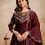 Coffee silk blend embroidered   sequins free size suit