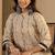 Cream blended cotton ethnic motifs free size suit