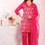 Rani pink silk blend woven design free size suit