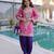 Pink viscose sequins & coding zari embroidered work free size suit