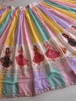 Printed Georgette Fabric Lehenga Choli Set For women's 4