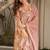 Pink blended cotton printed free size suit