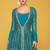 Blue silk blend embroidered   sequins free size top