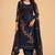 Blue georgette embroidered & sequins zari free size suit