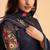 Blue georgette embroidered & sequins zari free size suit