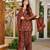 Brown blended cotton digital print free size suit