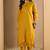 Mustard blended cotton solid free size suit
