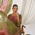 Green fancy fabric exquisite cut paste embroidery & sequin free size suit