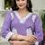 Lilac silk blend floral printed free size suit
