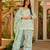 Blue blended cotton digital print free size suit