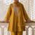 Mustard cotton silk zari embroidered & sequins free size suit