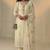 Cream georgette embroidered with multi thread and sequins work along with khatli work free size suit