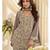 Grey georgette embroidered   sequins   beads   stone free size suit