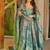 Blue cotton silk digital print free size suit