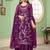 Purple georgette embroidered & sequins free size suit