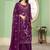 Purple georgette embroidered & sequins free size suit