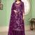 Purple georgette embroidered & sequins free size suit
