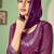 Purple georgette embroidered & sequins free size suit