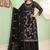Black georgette embroidered & sequins free size suit