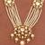 Gold plated kundan long layered bridal necklace set